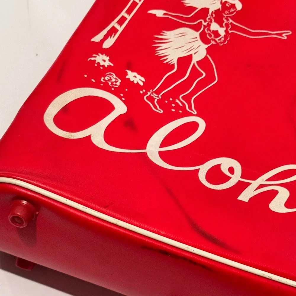 Vintage Aloha Red Vinyl Tote Bag